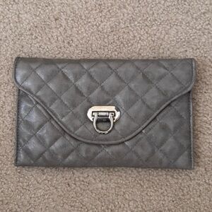 Gray Quilted Women's Clutch